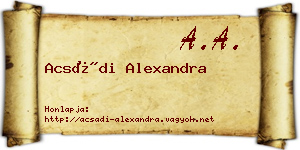 Acsádi Alexandra névjegykártya
