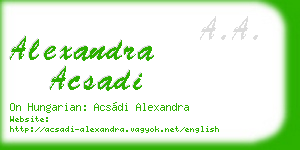 alexandra acsadi business card