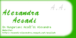 alexandra acsadi business card